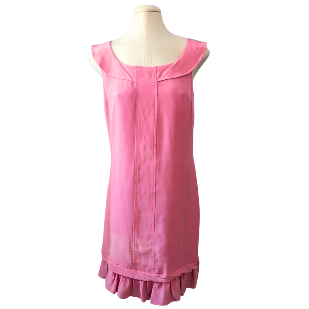 WALTER By WALTER BAKER 100% Silk Pink Ruffled Dress Size 4 - Picture 1 of 8